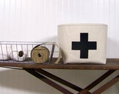 Swiss Cross Canvas Basket