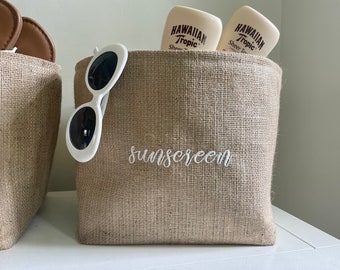 Personalized Burlap Basket