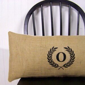 Monogram Burlap Pillow image 2