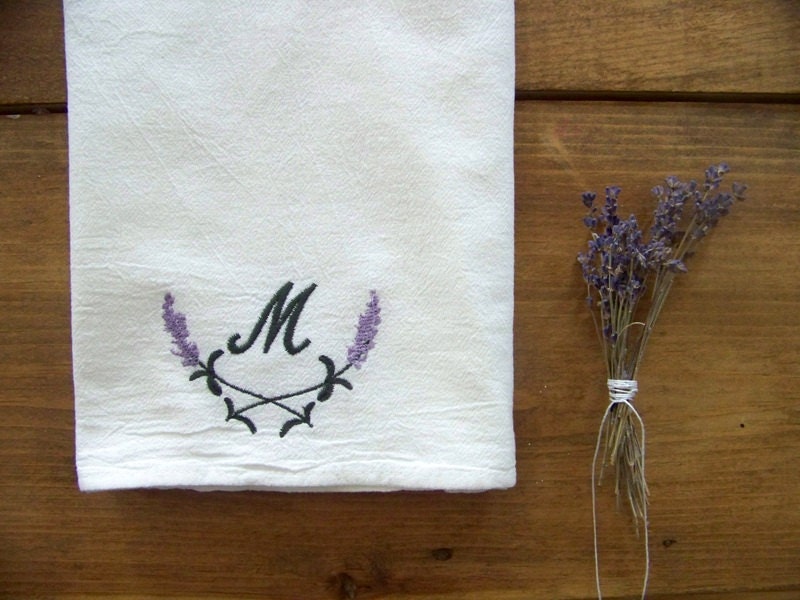 ラベンダーモノグラムティータオル2枚セット - Etsy 日本
