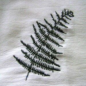 Embroidered Fern Tea Towel image 3