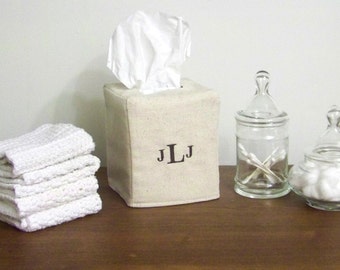 Custom Tissue Box Cover - you choose the initials!