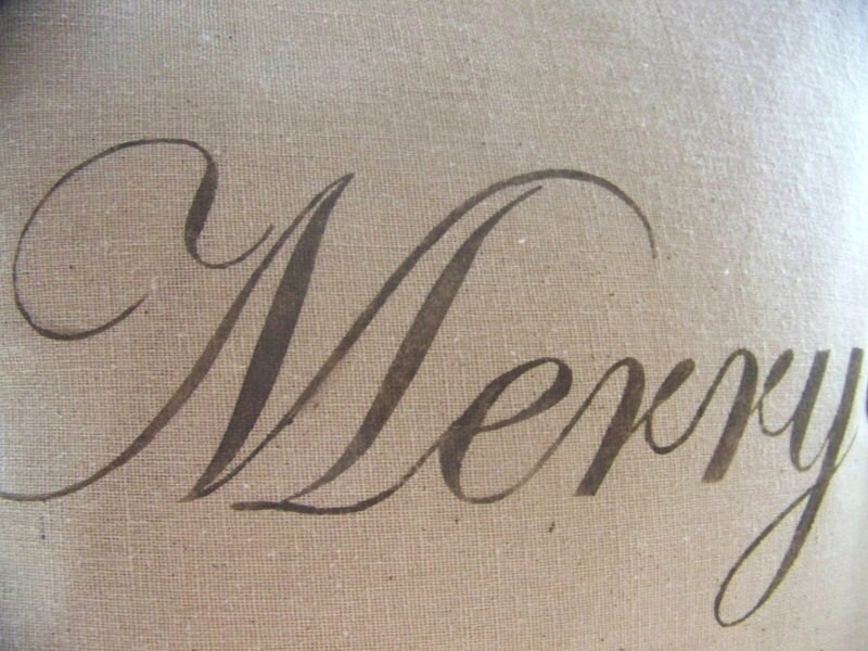 Merry Christmas Pillow Christmas Pillows Gray Linen Etsy