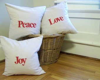 Set of 3 Embroidered Christmas Pillows