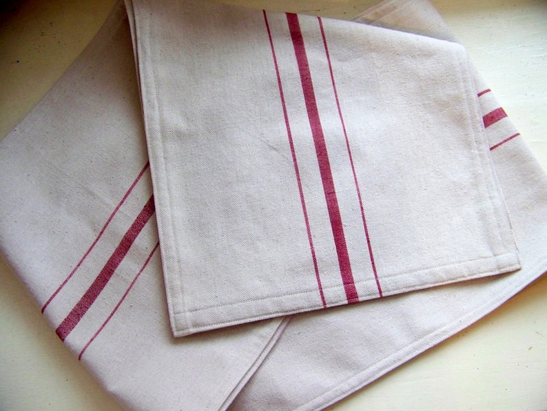 Red Stripe Table Runner Grain sack image 2