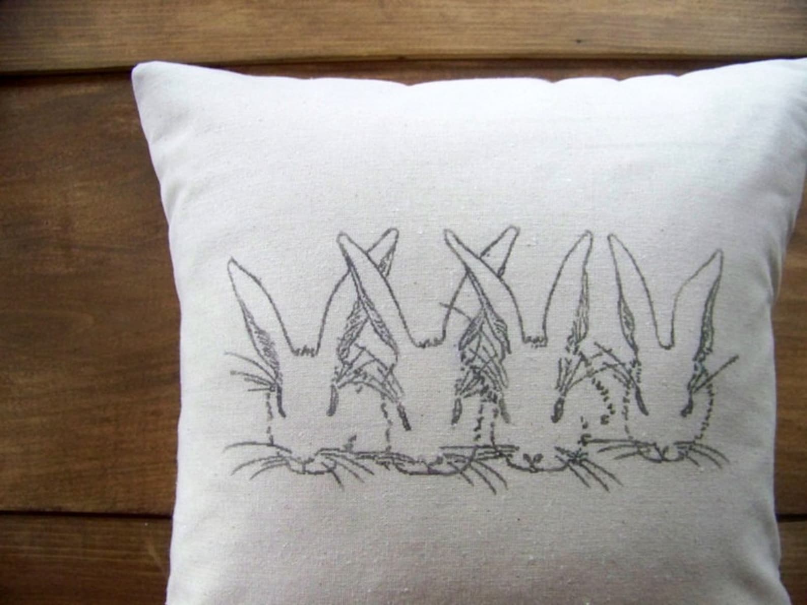 Bunny Pillow Cover Rabbit Pillow Easter Pillow Rabbits Etsy