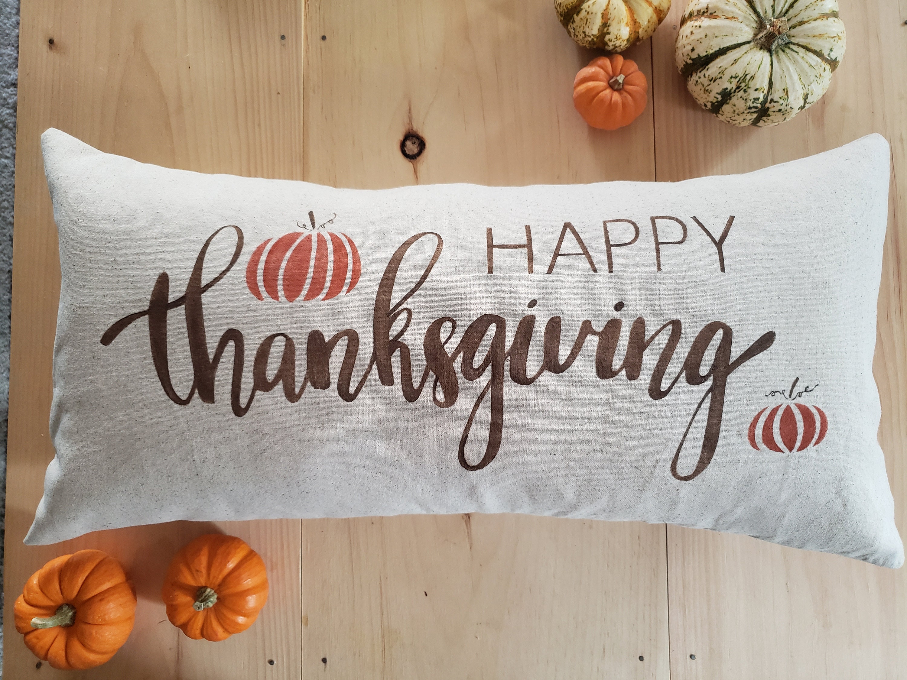 So Thankful Pumpkin Throw Pillow