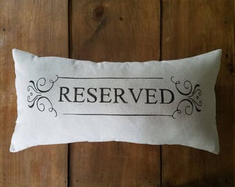 Reserved Pillow