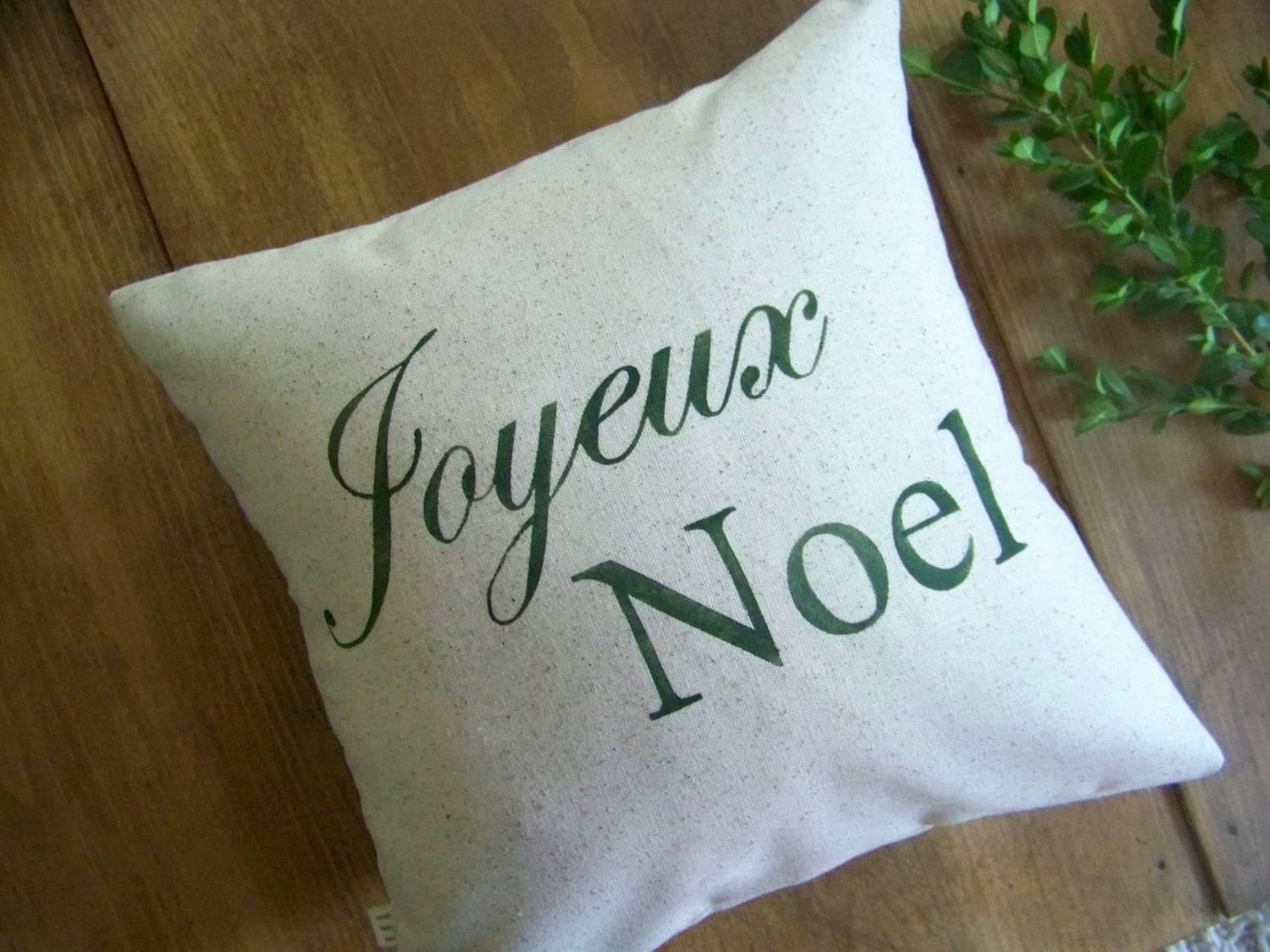 Oreiller de Noël/Joyeux Oreiller Noel Vert Décoration Français Cadeau Hôtesse Idée Pillo Noël