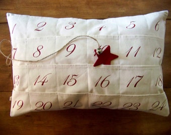 Advent Calendar Christmas Pillow