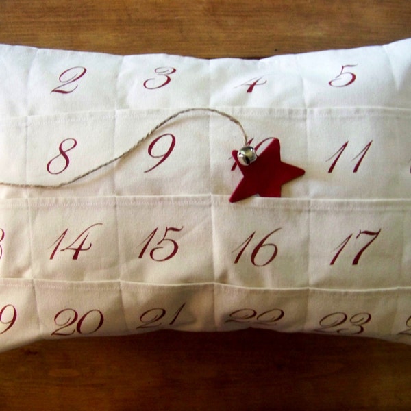 Advent Calendar Christmas Pillow