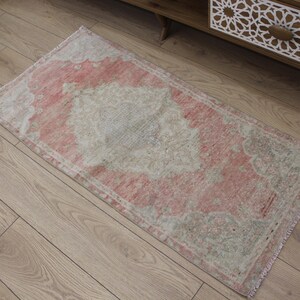 2x5 Antique small rug,2x5 Turkish Mat Rug, Small Rugs, Vintage rug, Mini Oushak Rug, 2x5 Doormat Rug, Tiny Carpet, ''2.2 x 4.5' ft Mat Rug
