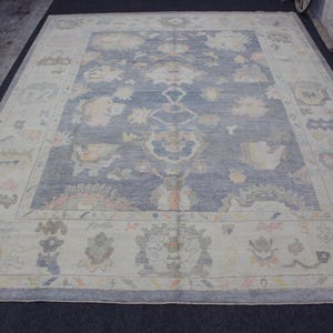 12.4 X 15.4 Antique Turkish Rug, Large Oushak Rug, Oushak Rugs ,12x15 Area Rugs For Livingroom, 12x15 Ethnic Patterned Rug, Vintage Rugs