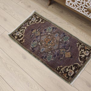 2x3 Antique small rug,2x3 Turkish Mat Rug, Small Rugs, Vintage rug, Mini Oushak Rug, 2x3 Doormat Rug, Tiny Carpet, &#39;&#39;1.7 x 2.11&#39; ft Mat Rug