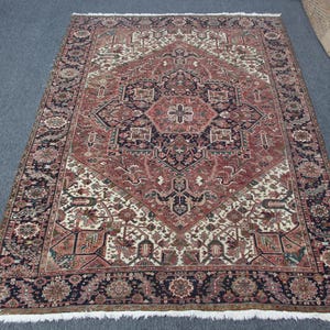 7.9 X 11.0 Antique Turkish Rug,8x11 Persian Heriz Rug, 8x11 Diningroom Rugs ,8x11 Area Rugs For Livingroom, 8x11 Wool Rugs, Heriz Rugs