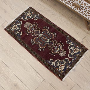 2x3 Antique small rug,2x3 Turkish Mat Rug, Small Rugs, Vintage rug, Mini Oushak Rug, 2x3 Doormat Rug, Tiny Carpet, &#39;&#39;1.8 x 3.3&#39; ft Mat Rug