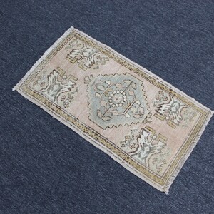 2x3 Antique small rug,2x3 Turkish Mat Rug, Small Rugs, Vintage rug, Mini Oushak Rug, 2x3 Doormat Rug, Tiny Carpet, &#39;&#39;1.9 x 3.2&#39; Mat Rug