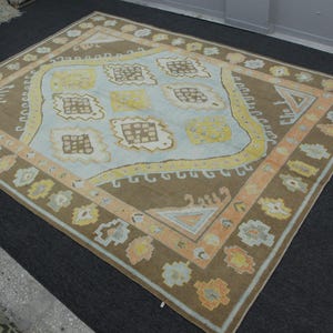 Türkischer Oushak Teppich 300 x 400, Handgemachter Vintage Teppich, Wollteppich