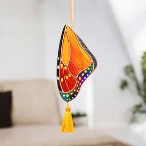Monarch butterfly stained glass window hangings / Butterfly memorial / Custom stained glass suncatcher / Butterfly house warming gift