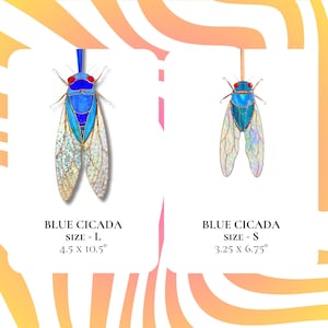Cicada stained glass suncatchers in two sizes - L and S