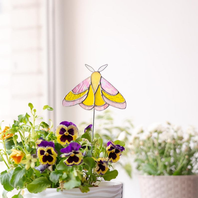 Rosy Maple Moth Stained Glass Window Hangings / Best Friend Gifts ...