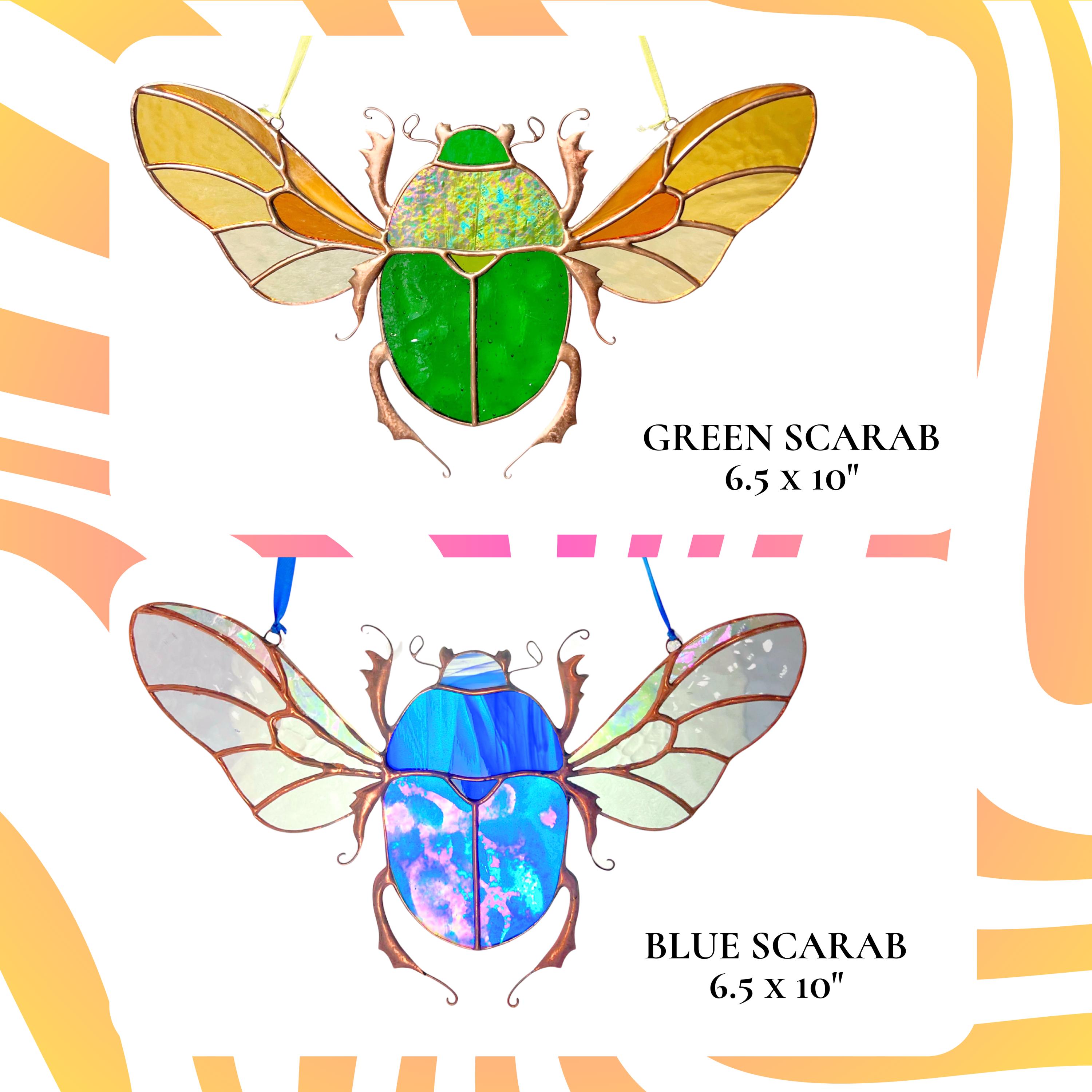 Insect Customized Scarab Beetle Stained Glass Suncatcher / Fathers Day Gift / Insect ...