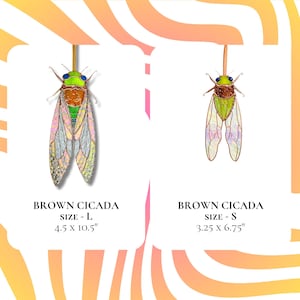 Cicada stained glass suncatchers in two sizes - L and S
