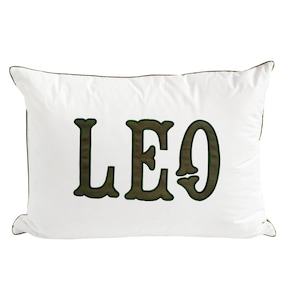 Monogrammed Applique Pillow Cover: Custom Name, Hidden Zipper