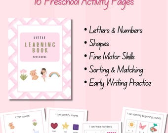 Learning Book Preschool- Bows and Bunnies