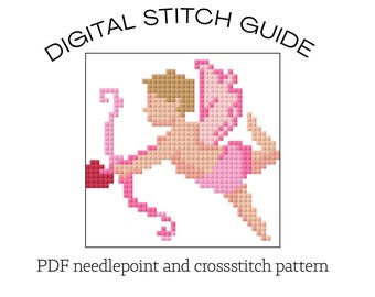 Cupid Cross Stitch Needlepoint Pattern Digital PDF