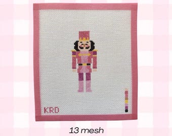 Pink Nutcracker Larry Christmas Needlepoint Canvas