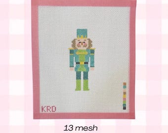 Blue Nutcracker Nev Christmas Needlepoint Canvas