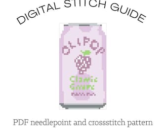 Grape OLIPOP needlepoint crossstitch digital canvas pdf