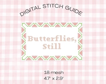 Farfalle, ancora 18 mesh Needlepoint Pattern Digital PDF canvas
