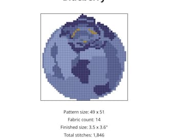 Blueberry Cross Stitch Needlepoint Pattern Digital PDF