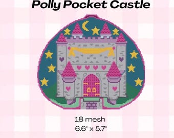 Polly Pocket Castle Needlepoint Canvas 18 Mesh