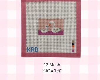 Swans Needlepoint Canvas 13 Mesh