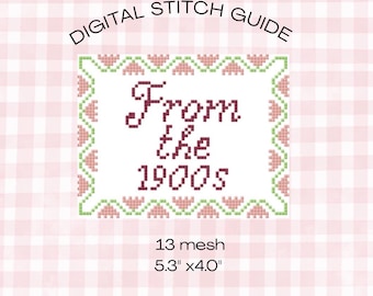 From the 1900s 14 mesh Needlepoint Pattern Digital PDF