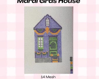 New Orleans Mardi Gras Parade House / Louisiana/ Nola Needlepoint Canvas