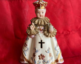 Infant of Prague Figurine by Lefton China 718-286 Made in Japan, Hand Painted 1950s