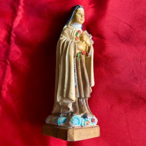 Saint Theresa of the Child Jesus of Lisieux, Vintage Resin Petite Figurine