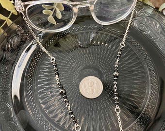 Hematite Eyeglass Chain, Glasses Chain