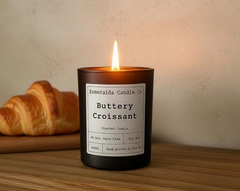 Bakery-Inspired Buttery Croissant Candle | Handcrafted Gift | Warm Gourmet Scent | Vegan Soy Wax