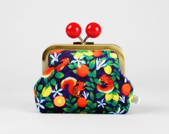 Sansevieria Pink Color smile Mia Charro Junglemania Kisslock pouch Little wallet Metal frame coin purse with color bobbles