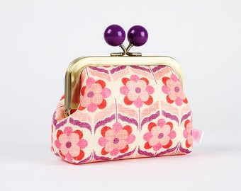 Sansevieria Pink Color smile Mia Charro Junglemania Kisslock pouch Little wallet Metal frame coin purse with color bobbles
