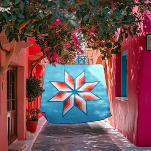 Nap-at-Noon Maxi Star Quilt - PDF quilt pattern by Octopurse - Advanced beginner modern star quilt pattern - medallion style