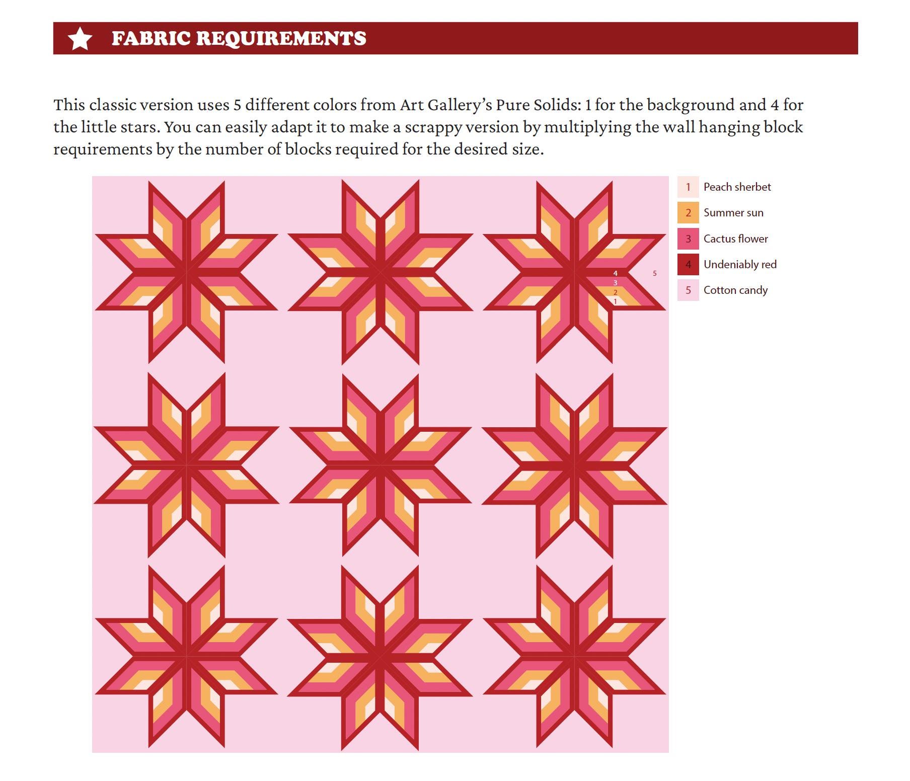 Nap-at-noon Mini Star Quilt - PDF Quilt Pattern by Octopurse - Advanced ...