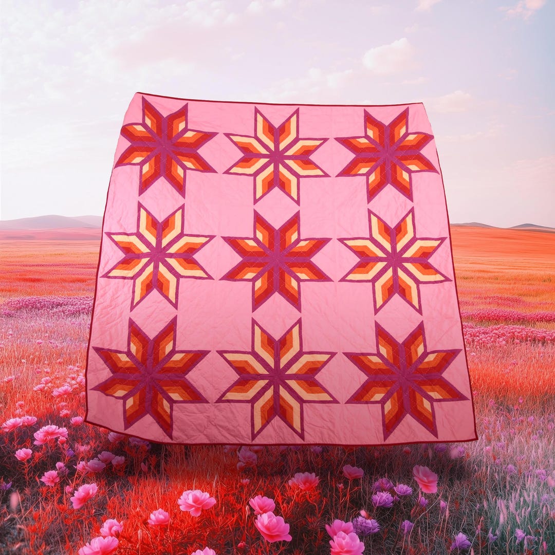 Nap-at-noon Mini Star Quilt - PDF Quilt Pattern by Octopurse - Advanced ...
