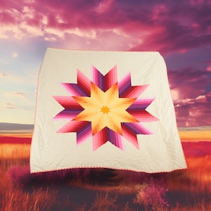 Ombre Star Quilt - PDF quilt pattern by Octopurse - Intermediate modern star quilt pattern