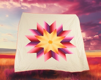 Ombre Star Quilt - PDF quilt pattern by Octopurse - Intermediate modern star quilt pattern